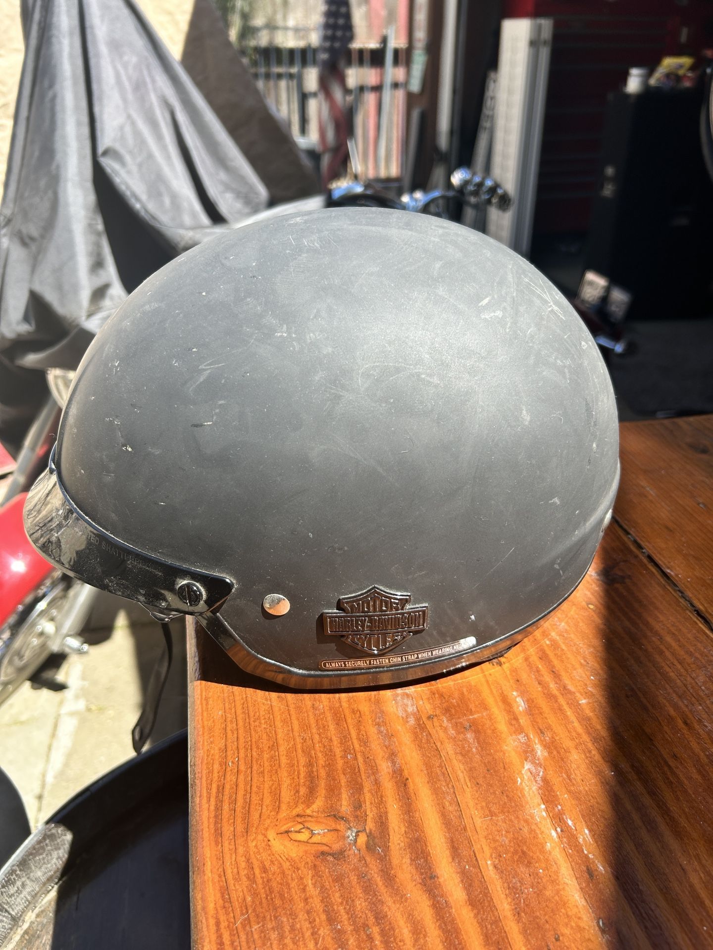 Harley Davidson Helmet, Half A Helmet