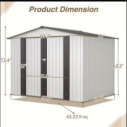 $300 firm!!!  8’x6’ white Metal Storage Shed in box, NO HOLDS!!! 