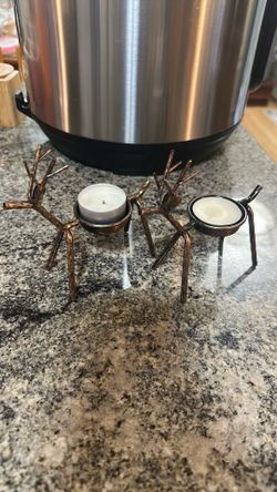 Metal Reindeer Tea Light Candle Holders, Christmas Decoration for Home, Reindeer Candle Holder, Metal Candle Holder, Christmas Candle Hol