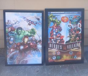 Super heroes pictures framed