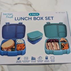 Bentgo Fresh 2-PACK Leak-Proof Lunch Box BUNDLE Blue and Teal