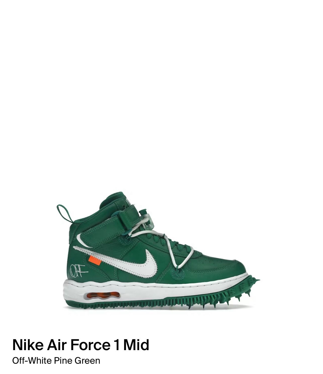 Size 8.5,10,10.5,11.5 - Nike Off-White x Air Force 1 SP Leather Mid Pine