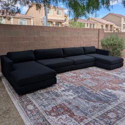 Restoration Hardware RH Maddox Black Double Chaise Sectional - Excellent Condition - Free Delivery