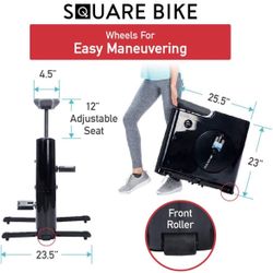 Compact Office Bedroom Dorm Exercise Stationary Square Bike Indoor