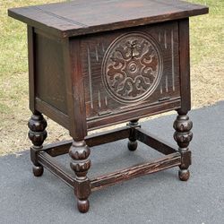 Antique English Oak Tobacco Cabinet