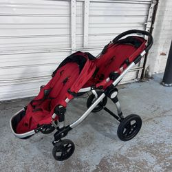 City Select by Baby Jogger Double Stroller Red EXCELLENT 