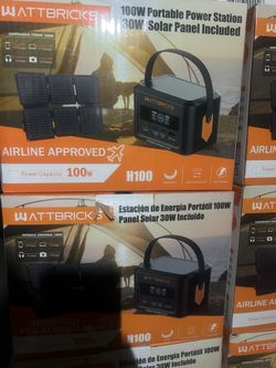 Wattbricks H100 Portable Power station (100W) + 30W Solar Panel
