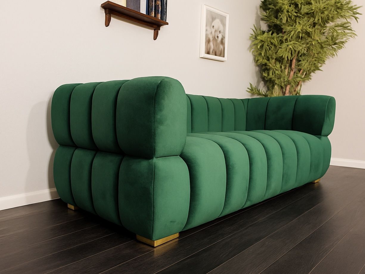 Luxury Green Velvet Loveseat (Free Delivery)