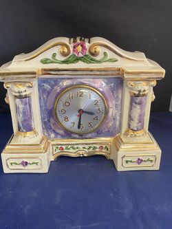 Vintage Ceramic Electric Clock Movement Mantle Clock By Sessions
