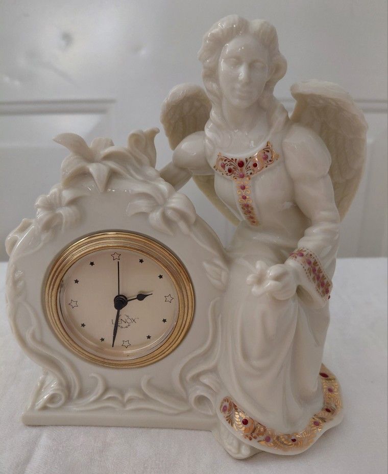 Vintage Angel China Jewels Collection Lenox Clock