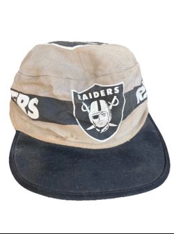 vintage NFL Oakland Raiders painters cap features a black bill and a Raiders