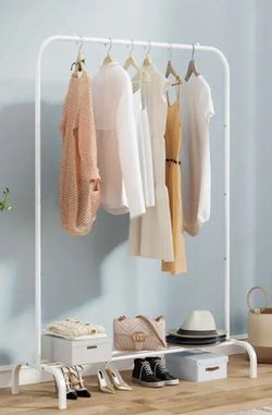 White Metal Clothing Rack