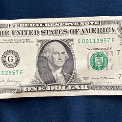 Dollar Bill W/low Serial Numbers (00112995)