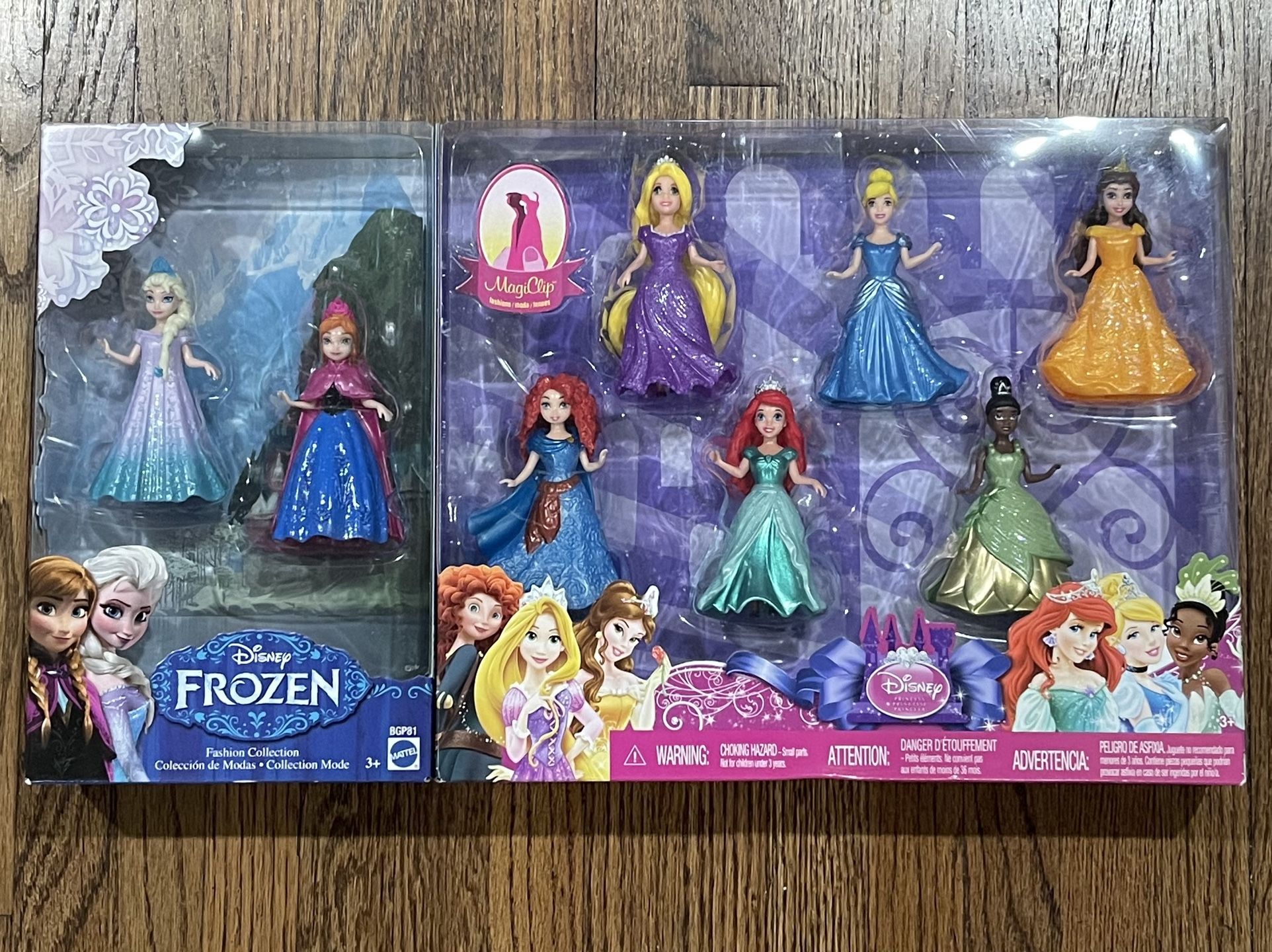 Disney Princess MAGICLIP 6 Doll Set Merida Rapunzel Tiana Ariel Cinderella Belle