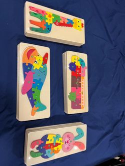 Wooden Number Puzzle Boards for Kids. All set for $15