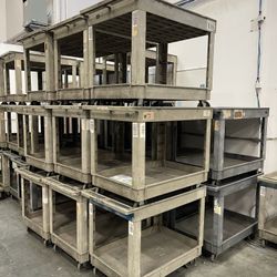 Utility Carts w/ 2 Shelves & 5” Caster Wheels. 500 Lb Capacity 