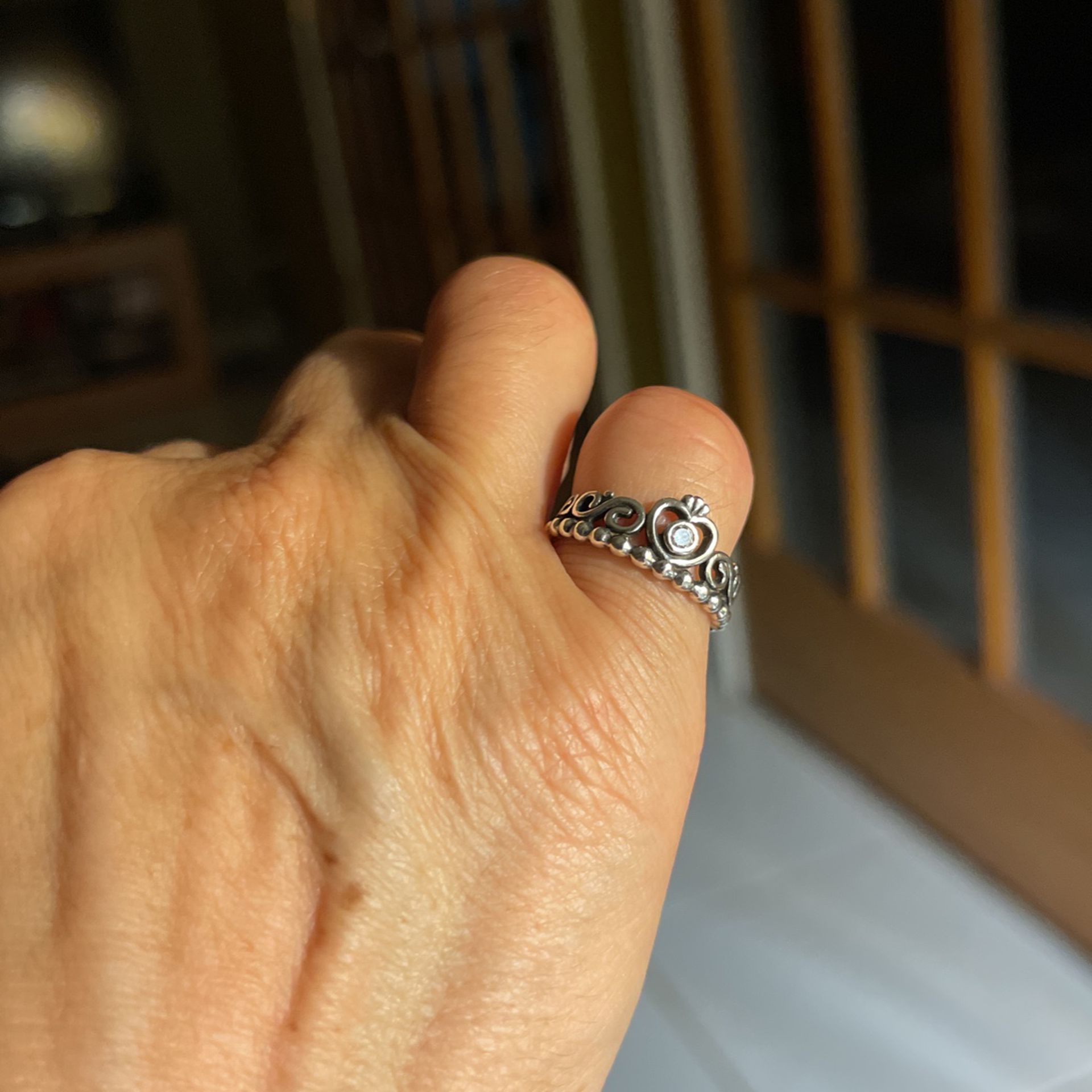 Tiara Pinkie Ring With Solitaire Diamond!