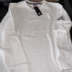 M New White Adidas Sweater 