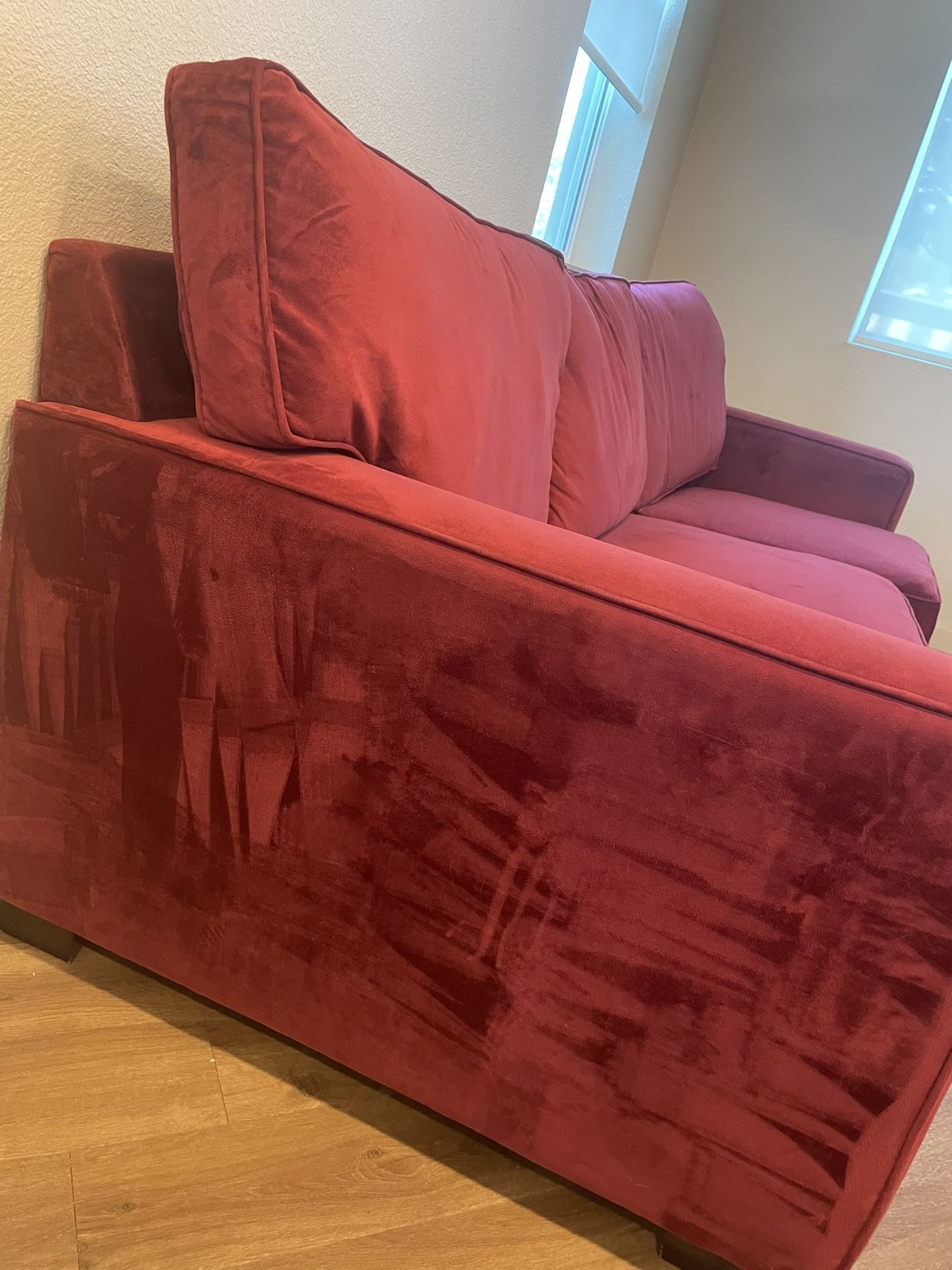 Suede Red Couches