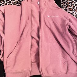 Large Champion Pink Zip Up. 