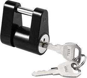 Black Trailer Hitch Coupler Lock, Dia 1/4 Inch, 3/4 Inch Span for Tow Boat RV Truck Car's Coupler (1 Pack, Black)