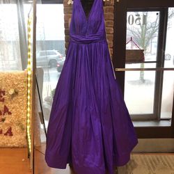 Full Length Deep Purple Elegant Dress Slightly Iridescent 