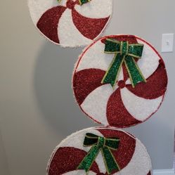 66" H LED Peppermint Candy Christmas Lawn Decoration 