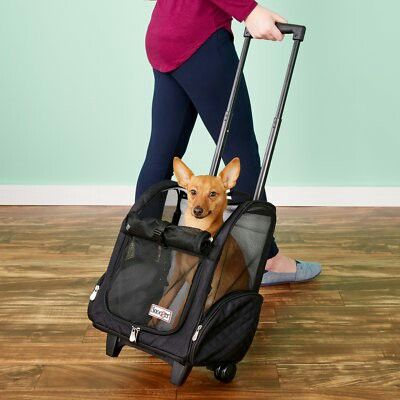 Snoozer Pet Products Roll Around 4-in-1 Travel Dog & Cat Carrier, Black, Medium
