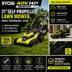 RYOBI 40V HP Brushless 21-inch mower(tool only )
