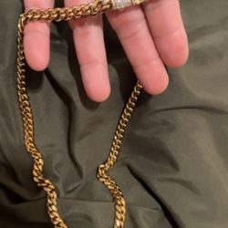 20 Inch Gold Plated With Diamond Clasp 