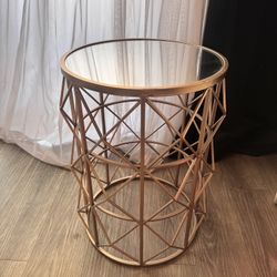 Mirrored Gold Side End Table 