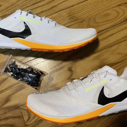 Nike Zoom Rival XC 6 White/ Orange Track Shoes Spikes Men’s 14 New No Box
