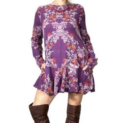 Free People Smooth Talker Floral Purple Dress - Size Medium