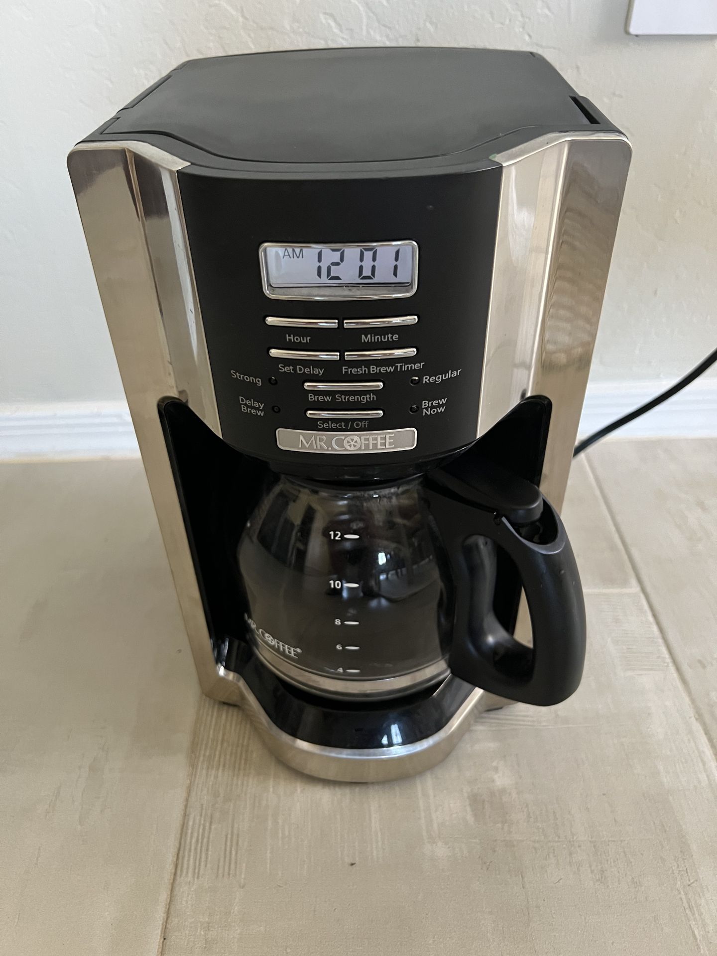Mr. Coffee programmable coffee maker 12 cups, customizable strength options and timer and much more