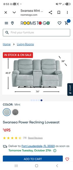 Power reclining couch with USB