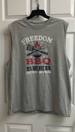 Brand new Men’s light grey graphic muscle tank top size XL