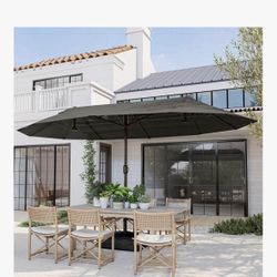 Outsunny Large Patio Umbrella with Base