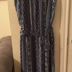 Womens blue sleeveless spaghetti strap dress size L (B22)