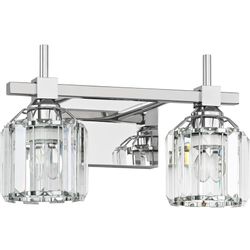Crystal 2 Lights Bathroom Lights Over Mirror Crystal Vanity Lights for Bathroom Chrome Bathroom Light Fixtures Over Mirror