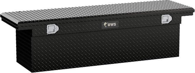 UWS TBSD-69-LP-BLK Gloss Black Aluminum 69" Deep Truck Tool Box, Low Profile