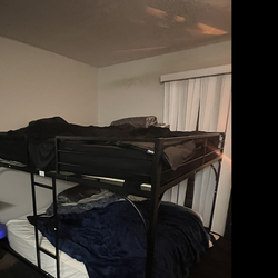 King Over King Bunk Bed + King Memory Foam Mattress – $200