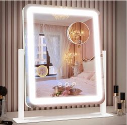 Vanity Mirror with Lights, 12.6"x15" LED Makeup Mirror with Lights, Smart Touch Control 3 Color Dimmable