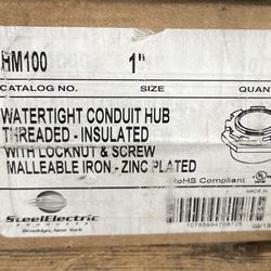  Steel Electric Products Co. CHM100 1 Inch Zinc Plated Malleable Iron Insulated Throat Male Threaded Conduit Hub