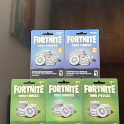 Fortnite V-Bucks Cards - 8,600 Total Value (Unused/Physical)