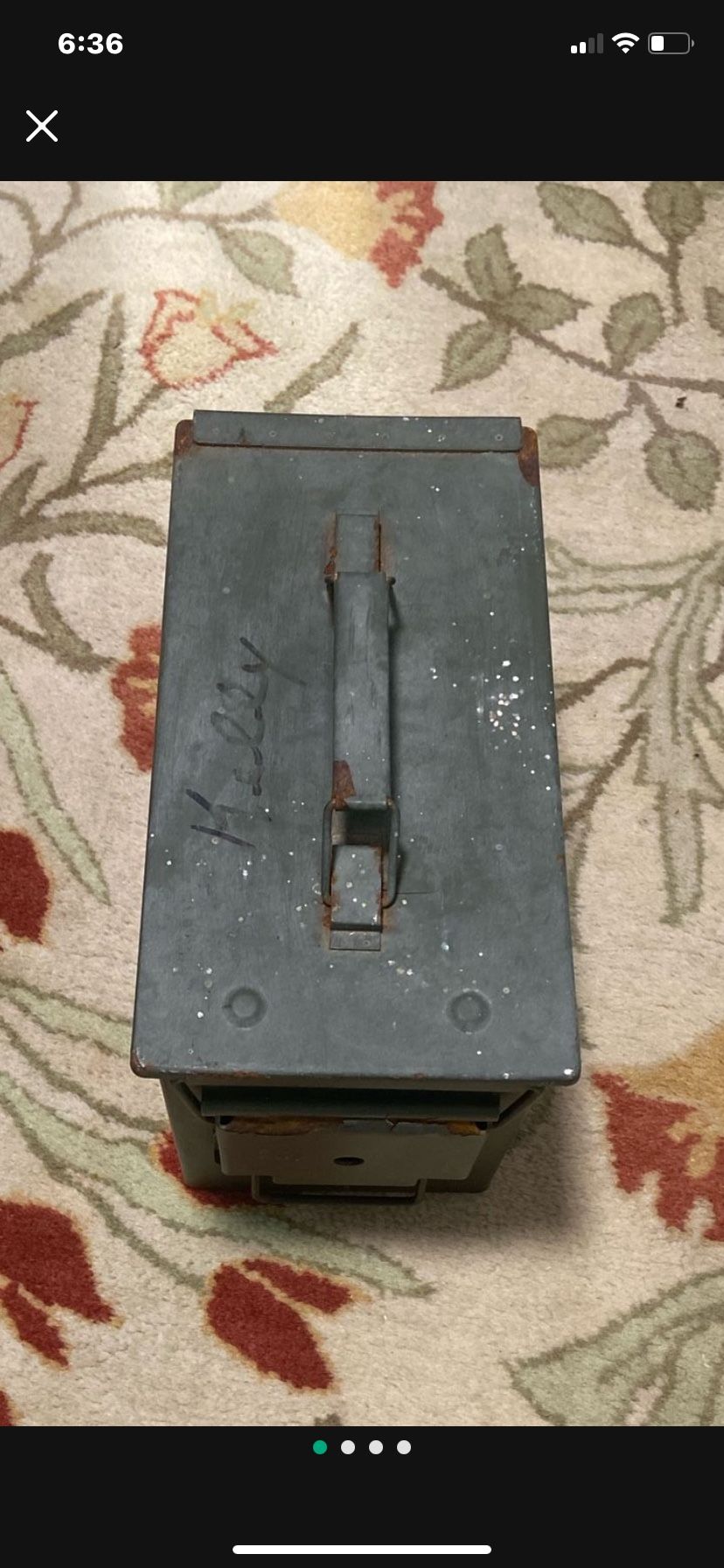 Vintage Metal  Ammunition Box