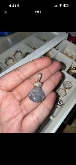 10K gold / jade buddha pendent