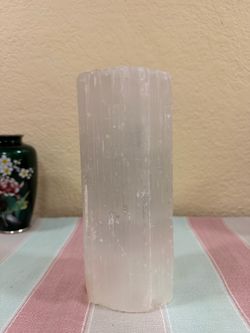 Large Natural Selenite Tower/Cylinder - Beautiful Home Decor