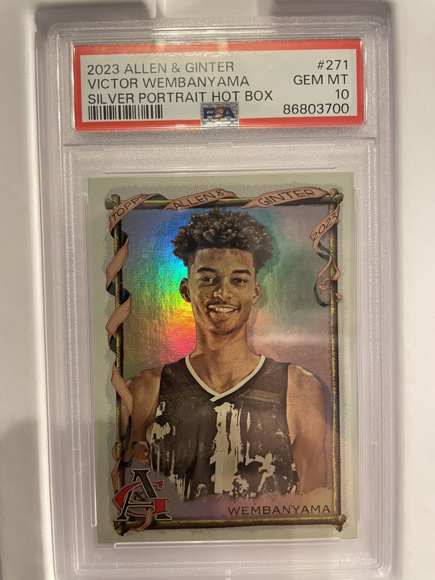 2023 A&G Silver Portrait Hot Box Wembanyama PSA 10 RC