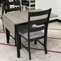 3 Piece Martin Black And White Dining Table