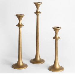 Iron  Black Taper Candle Holder - Set of 3 Decorative Candle Stand -